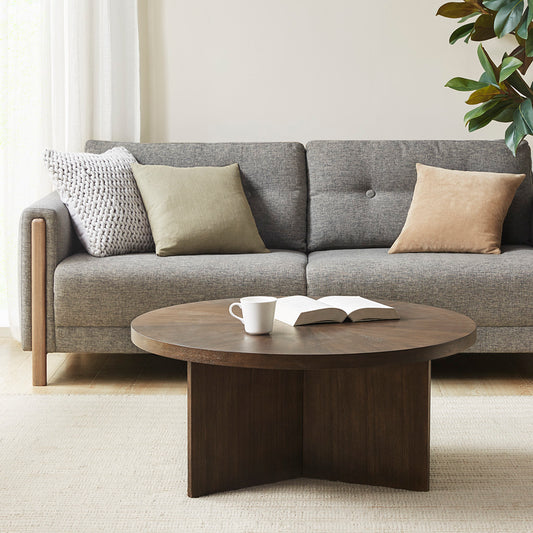 Contemporary Walnut Starburst Coffee Table