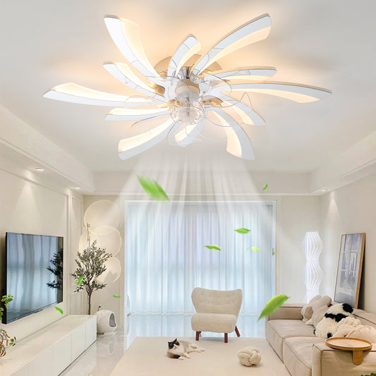 31-Inch Chrome Ceiling Fan with Dimmable LED Lights and Remote Control - Modern Design, 6 Wind Speeds