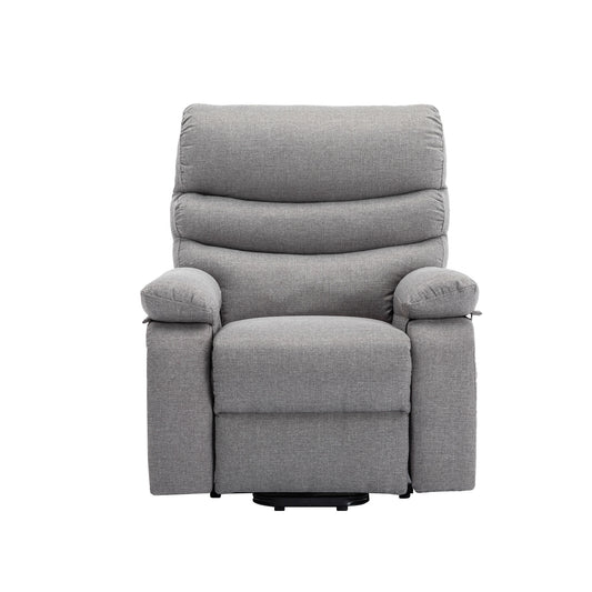 Elderly Power Lift Recliner Chair with Heating, Massage, and USB Charging: Cotton Linen Gray