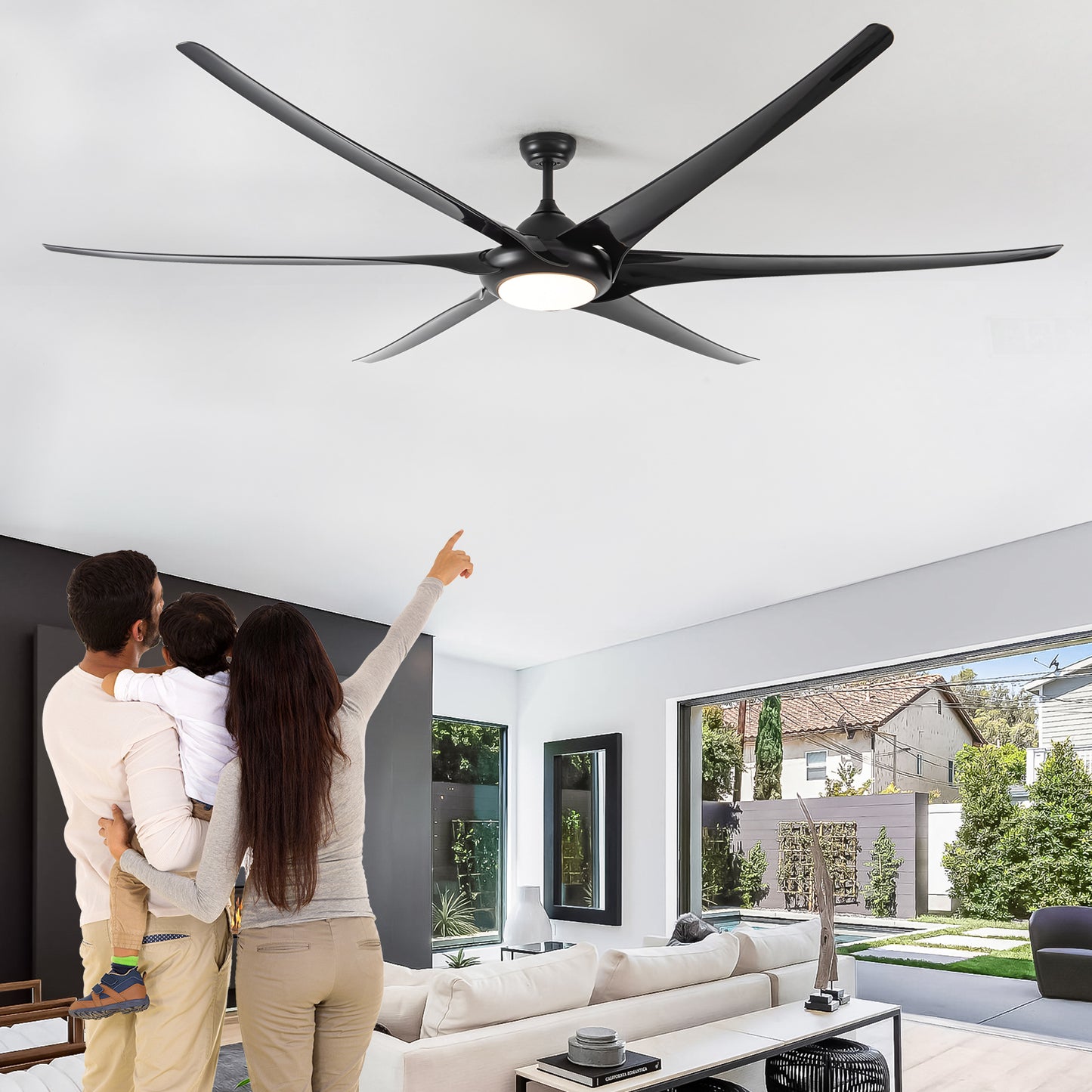 Ceiling Fan with Lights and Remote Control, 100 Size