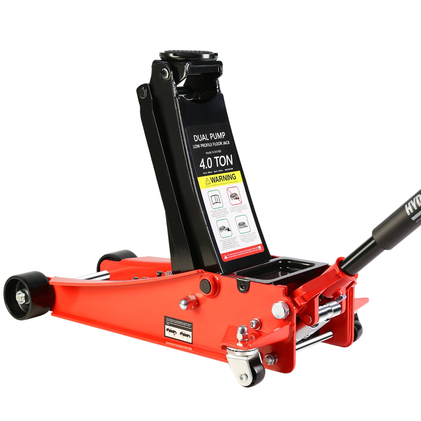 Heavy-Duty 4 Ton Low Profile Racing Floor Jack With Quick Dual Piston Pump