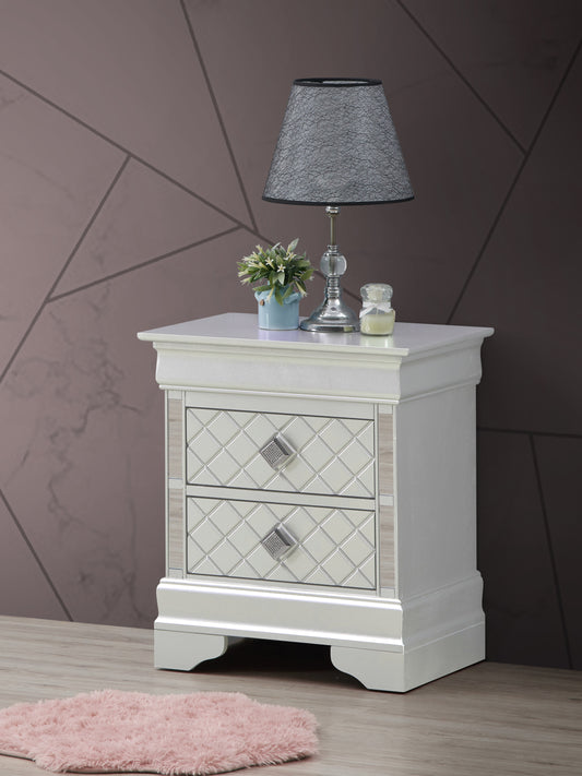 Verona G6700-N Nightstand , Silver Champagne