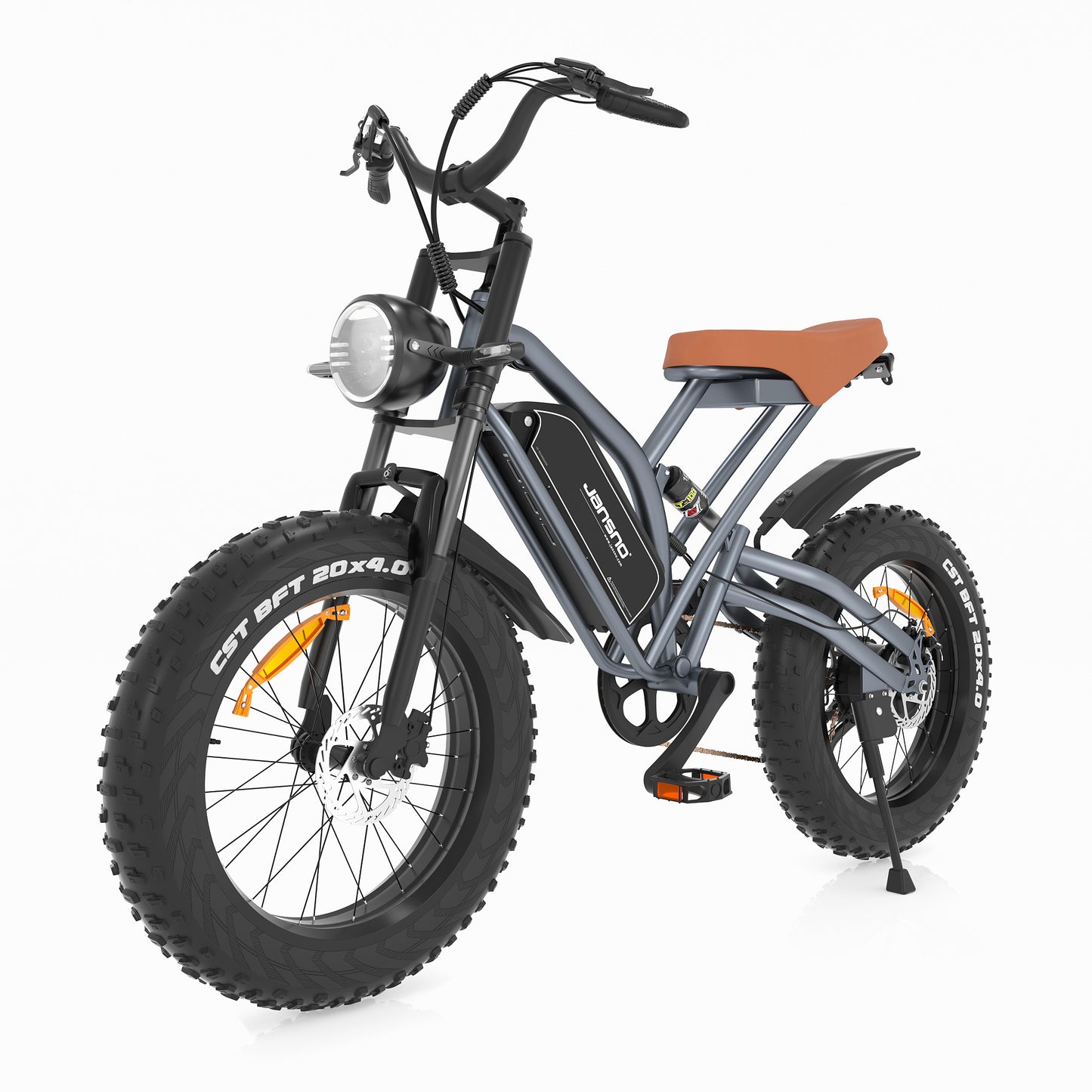 JANSNO Electric Bike 20" x 4.0 Electric Bike for Adults with 750W Brushless Motor, Long-Lasting 48V 14Ah Removable Battery, 7-Speed Transmission , 20 Inch Fat Tires ,spoked wheel,UL Certified .