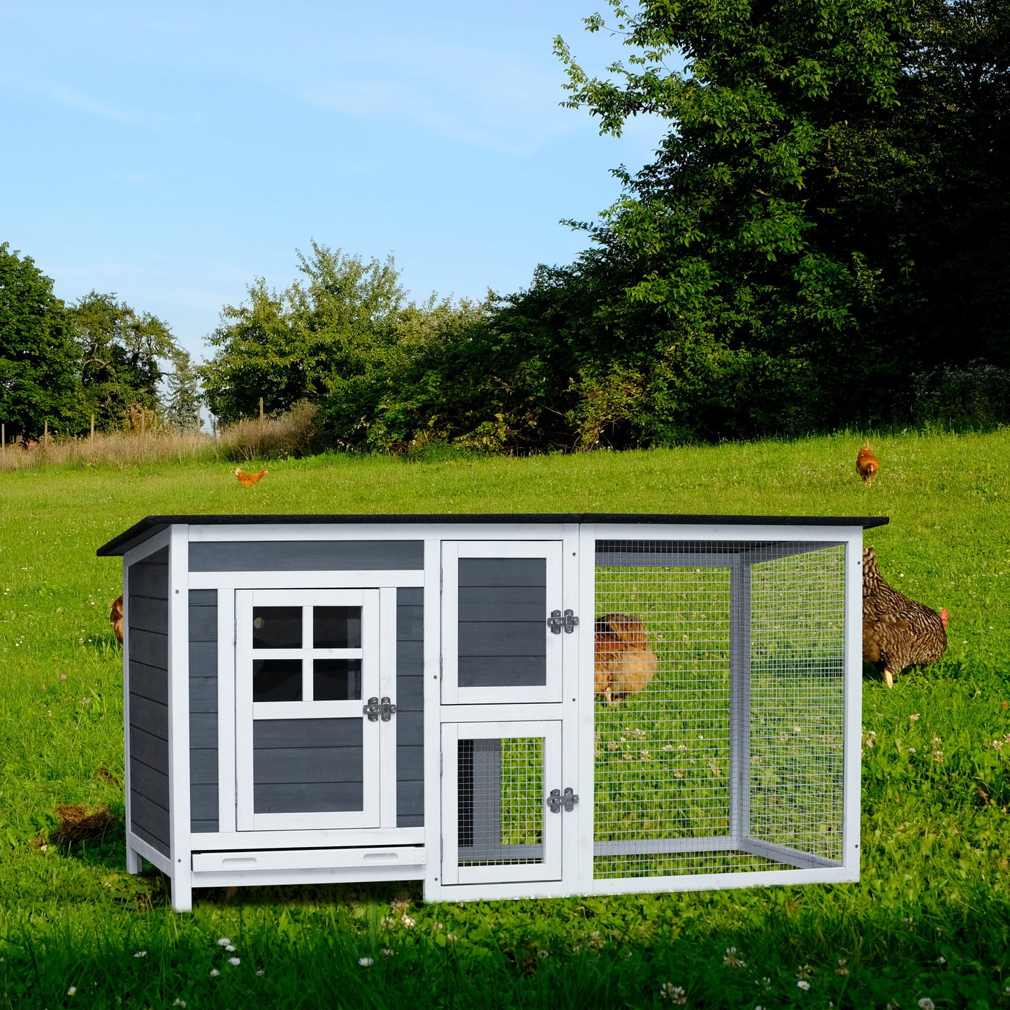 Outdoor Indoor Poultry Cage Small Animal House outdoor chicken hutch coop with running cage