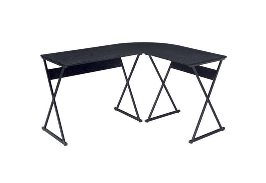 Modern Black Zafiri Writing Desk with Unique L-Shaped Design