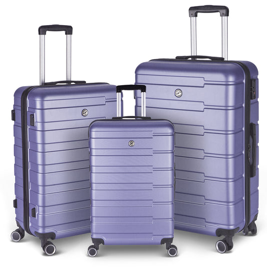 Luggage Suitcase 3 Piece Sets Hardside Carry-on luggage with Spinner Wheels 20"/24"/28"