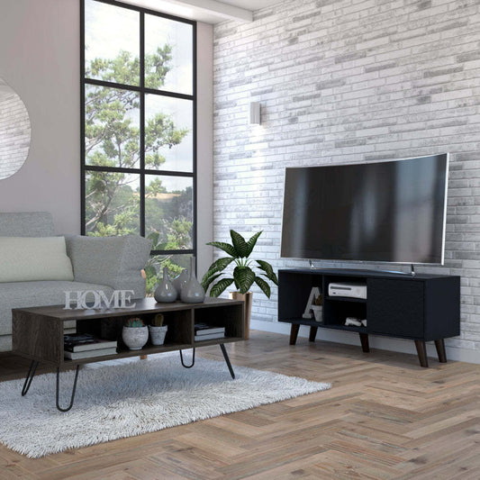 Boston DIY Living Room Set with Ontario TV Stand and Vassel Coffee Table, Black / Espresso