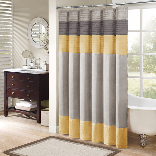 Luxurious Silk-Inspired Shower Curtain with Unique Textural Design