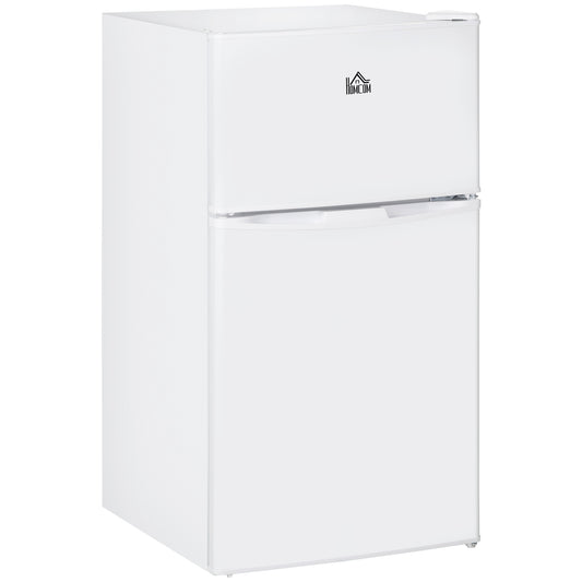 Compact White Mini Fridge with Freezer and Adjustable Thermostat