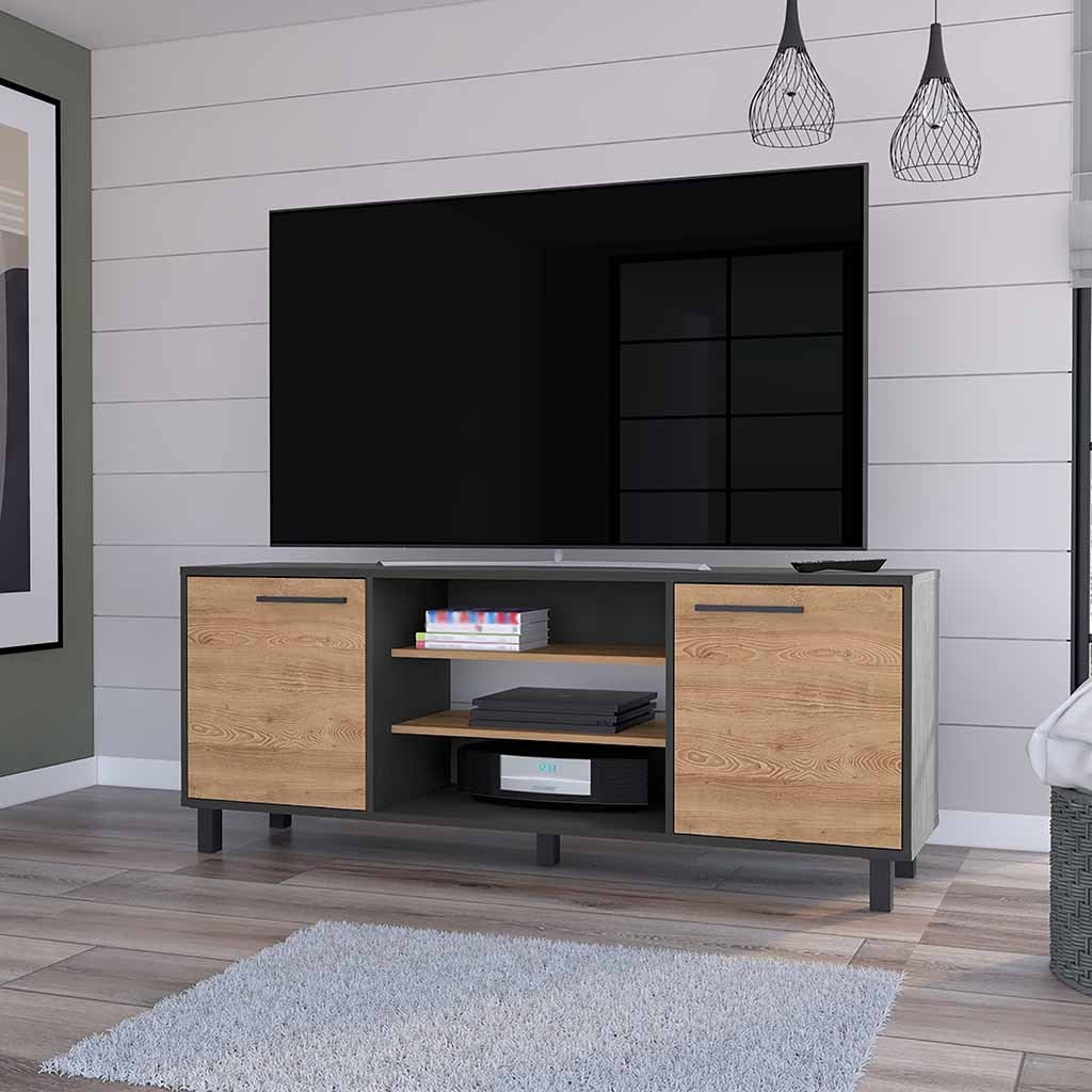 Washington TV Stand with 7 Cubby Storage Space for TVs Up to 65''