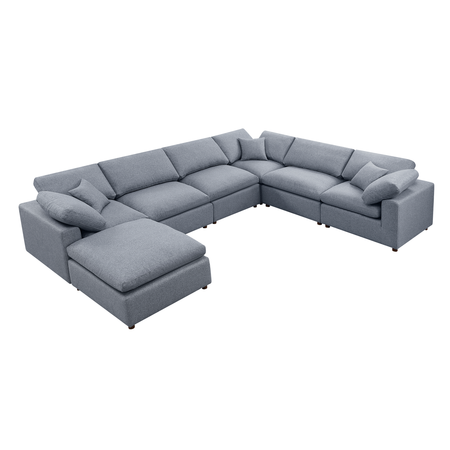 Modern Grey Modular Sectional Sofa Set with Self-Customization Feature