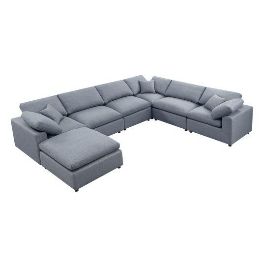 Modern Grey Modular Sectional Sofa Set with Self-Customization Feature