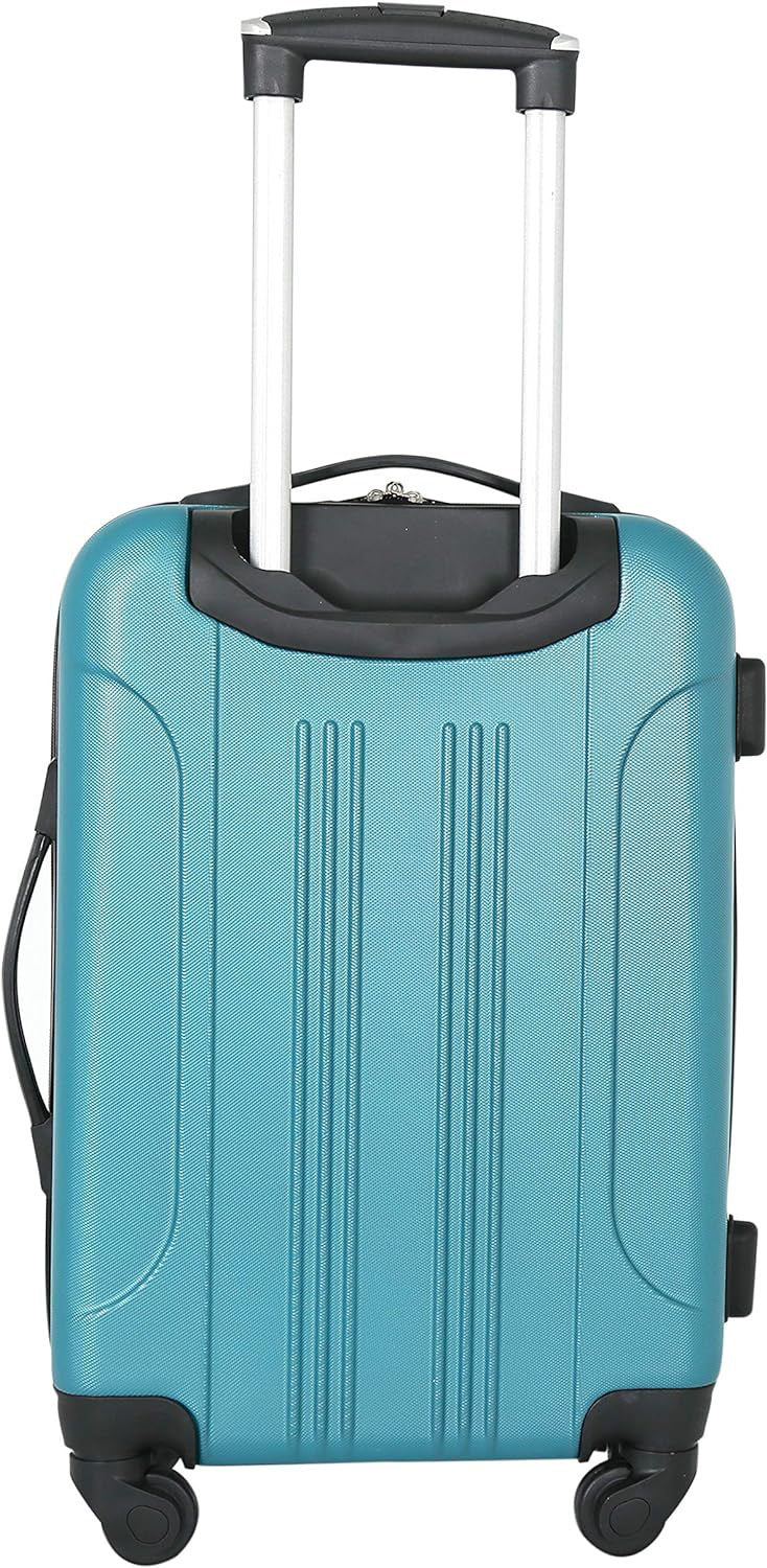 Hardside Expandable Spinner Luggages for Outdoor Travelling Bags, 20" Carry-On, Durable Trolley Suitcase, Teal