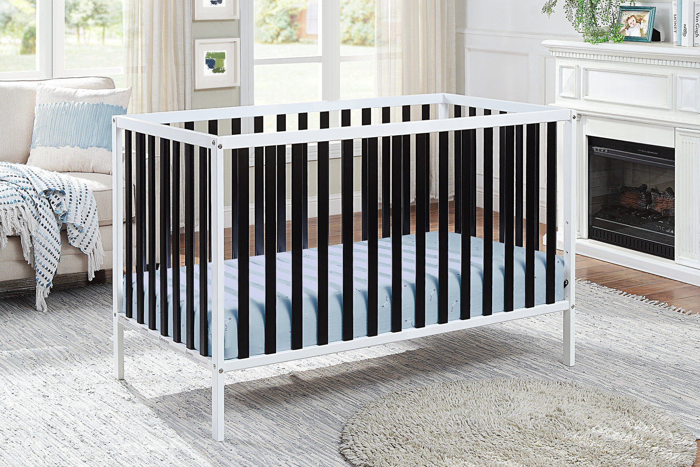 Deux Remi Island Crib White/Black