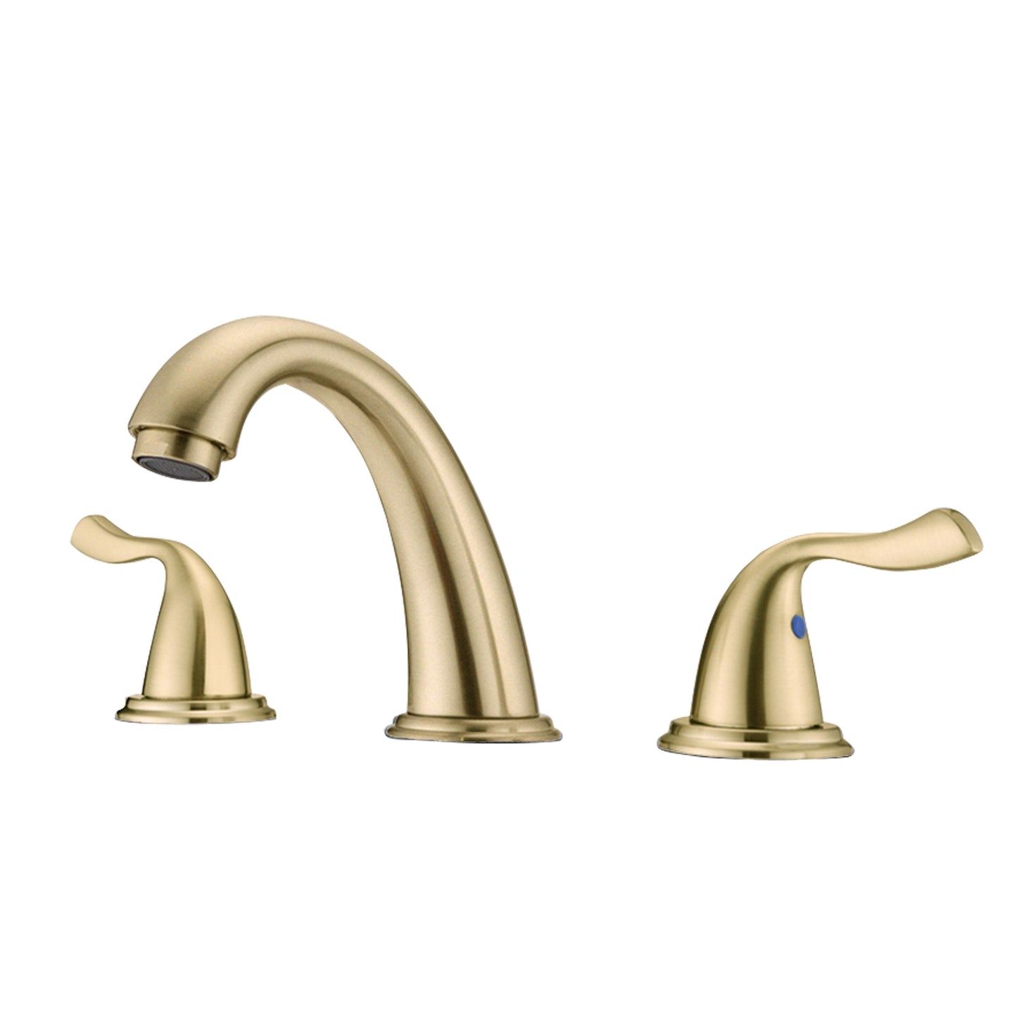 Elegant Brushed Golden Bathroom Sink Faucet with 3 Holes and 2 Handles