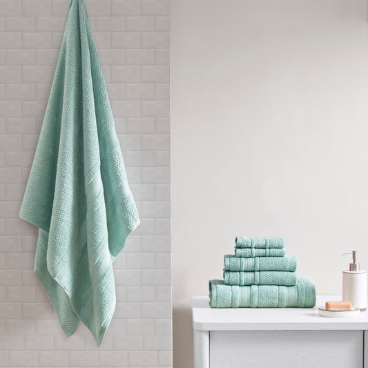 Madison Park Essentials Adrien 6-Piece Cotton Towel Set with Silvadur Antimicrobial Treatment