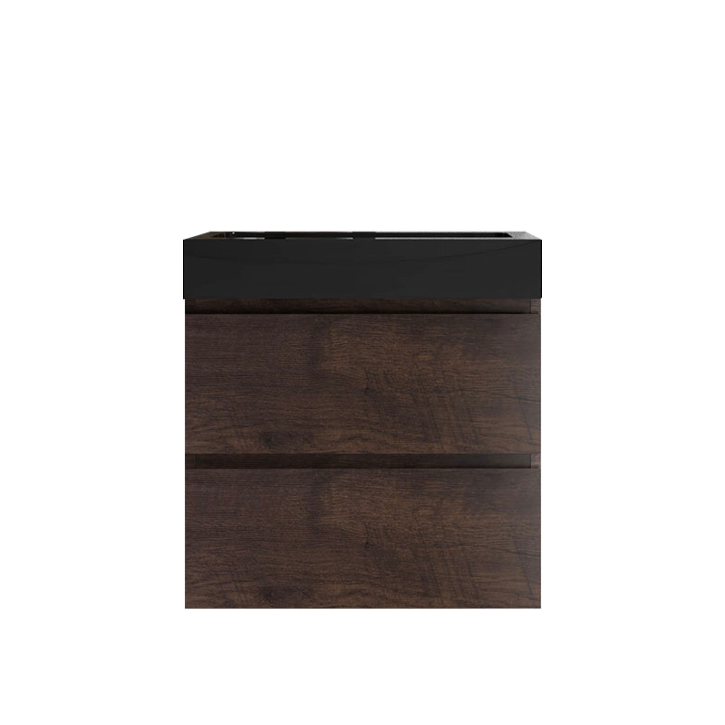 Alice-24W-105,Wall mount cabinet WITHOUT basin,Walnut color,With two drawers