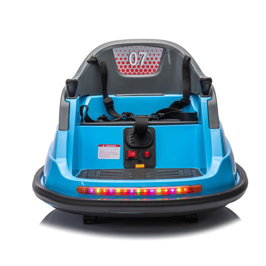 12V Ride-On Bumper Car for Kids with Remote Control and LED Lights