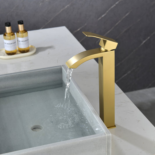 Elegant Brass Single Hole Bathroom Faucet