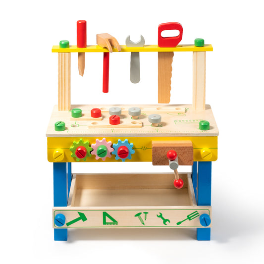 Wooden Children's Workbench Play Set for Little DIY Enthusiasts