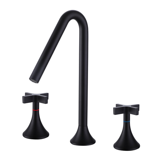 Dual-Handled Matte Black Bathroom Faucet