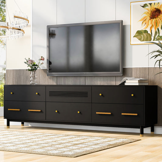 Modern TV Stand with Storage for 75+ Inch TV, Entertainment Center Console Cabinet