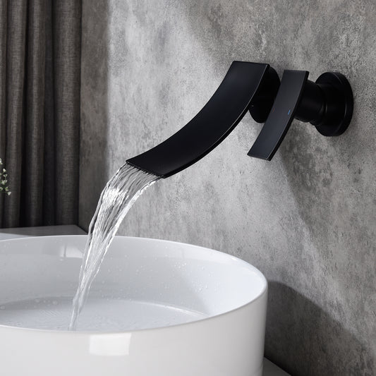 Bathroom Faucet with Wide Waterfall Spout