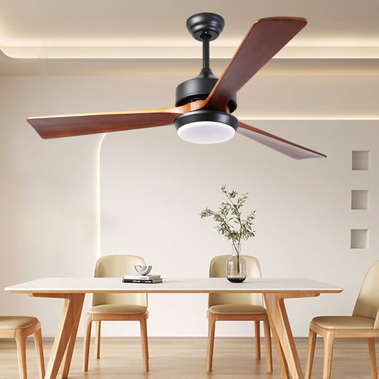 52 Natural Wood Ceiling Fan with Reversible Blades, Remote Control, and 6-Speed DC Motor