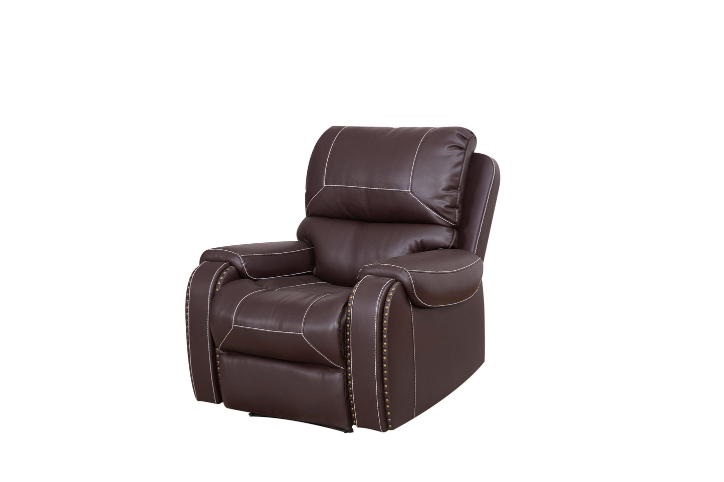 Faux Leather Reclining Sofa Couch Single Chair for Living Room Brown