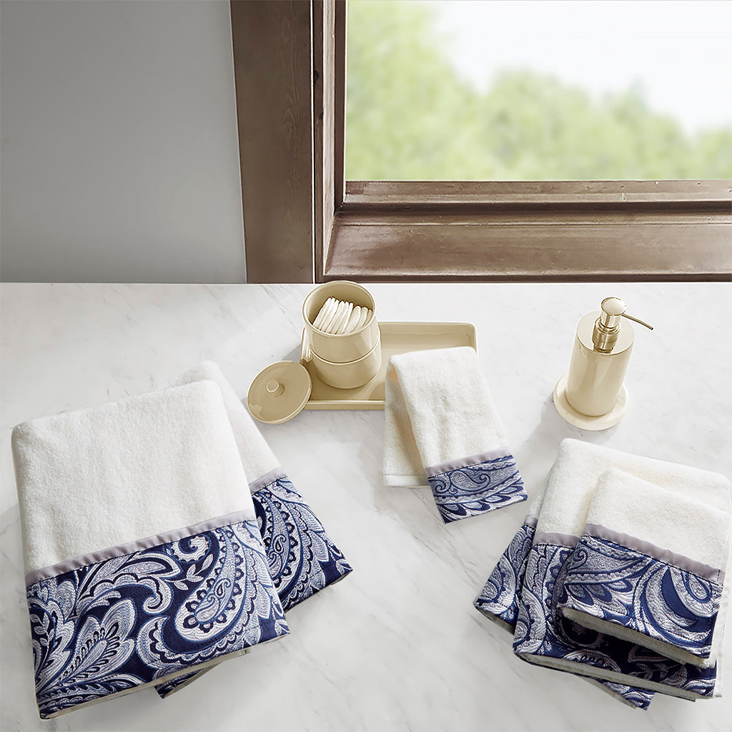 Luxurious Madison Park Aubrey Jacquard Towel Set - 6 Pieces