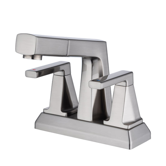 3-Hole Bathroom Sink Faucet with Pull Out Sprayer and 2 Handles