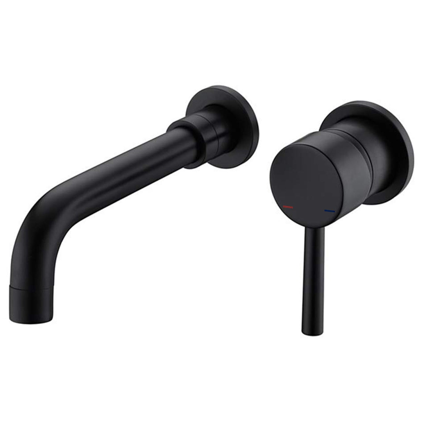 Matte Black Brass Wall Mounted Bathroom Sink Faucet with Single Handle