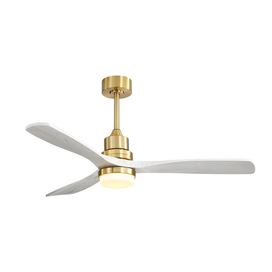 52-Inch Gold Indoor Ceiling Fan With LED Light and Remote Control