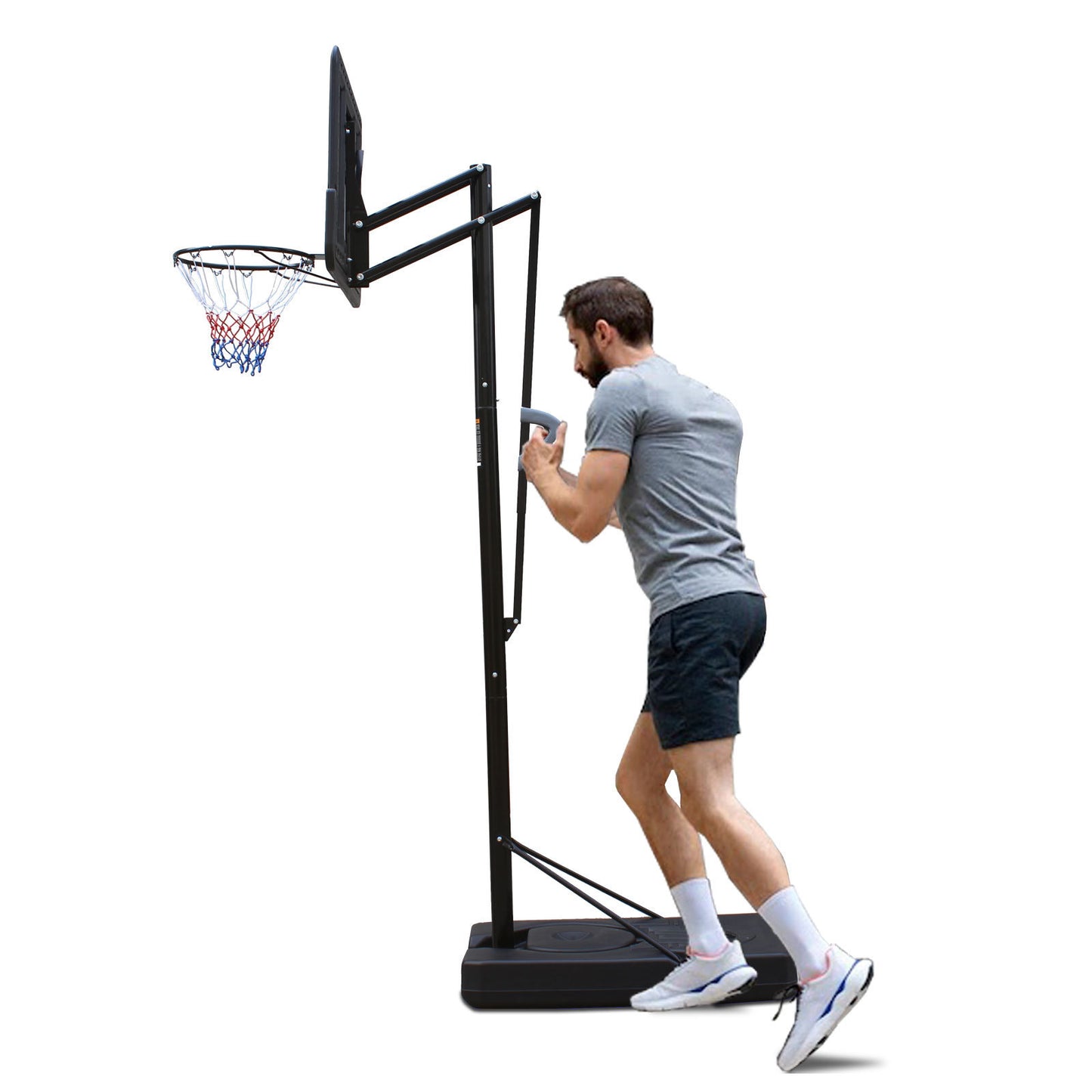 Teenagers Portable Basketball Hoop Height Adjustable basketball hoop stand 6.6ft - 10ft with 44 Inch Backboard and Wheels for Adults Teens