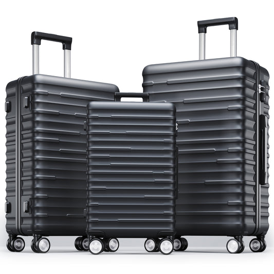 Luggage Expandable 3 Piece Sets ABS Spinner Suitcase Built-In TSA lock 20 inch 24 inch 28 inch