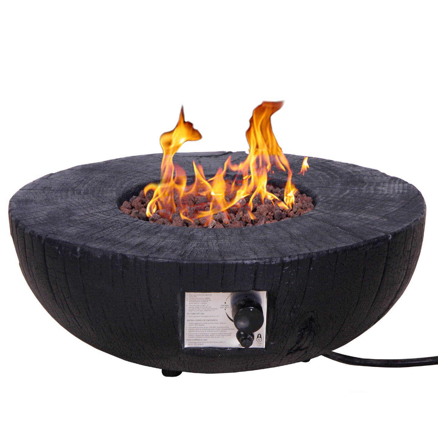 30,000 BTU TerraFab Propane Gas Fire Pit With Weather Cover and Lava Rocks