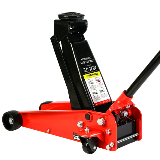 Low Profile Hydraulic Trolley Racing Floor Jack, 3-Ton Capacity