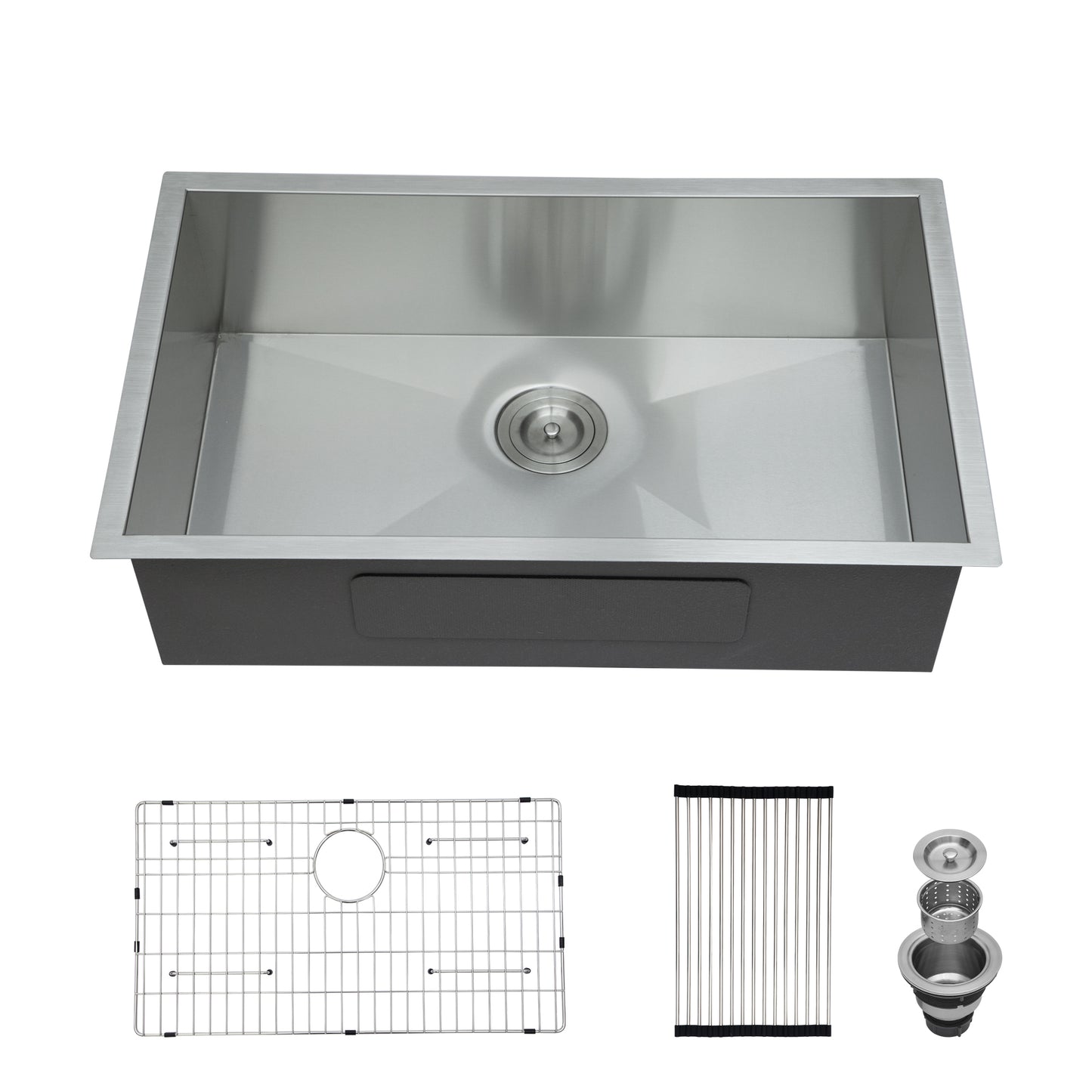 Stainless Steel 30-Inch Undermount Kitchen Sink - Single Bowl 9-Inch Deep Basin