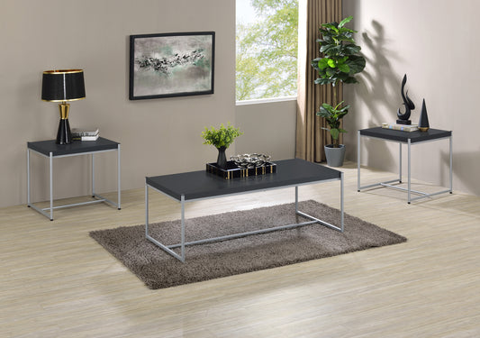 3-Piece Lennox Black Coffee and End Table Set