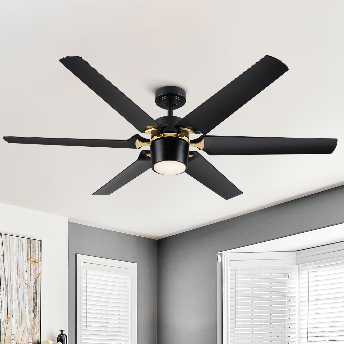 Sleek 60 Smart Ceiling Fan with LED Light and Remote Control