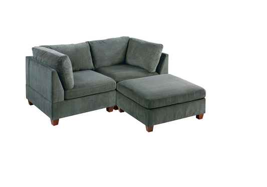 Gray 3-Piece Modular Sofa Set