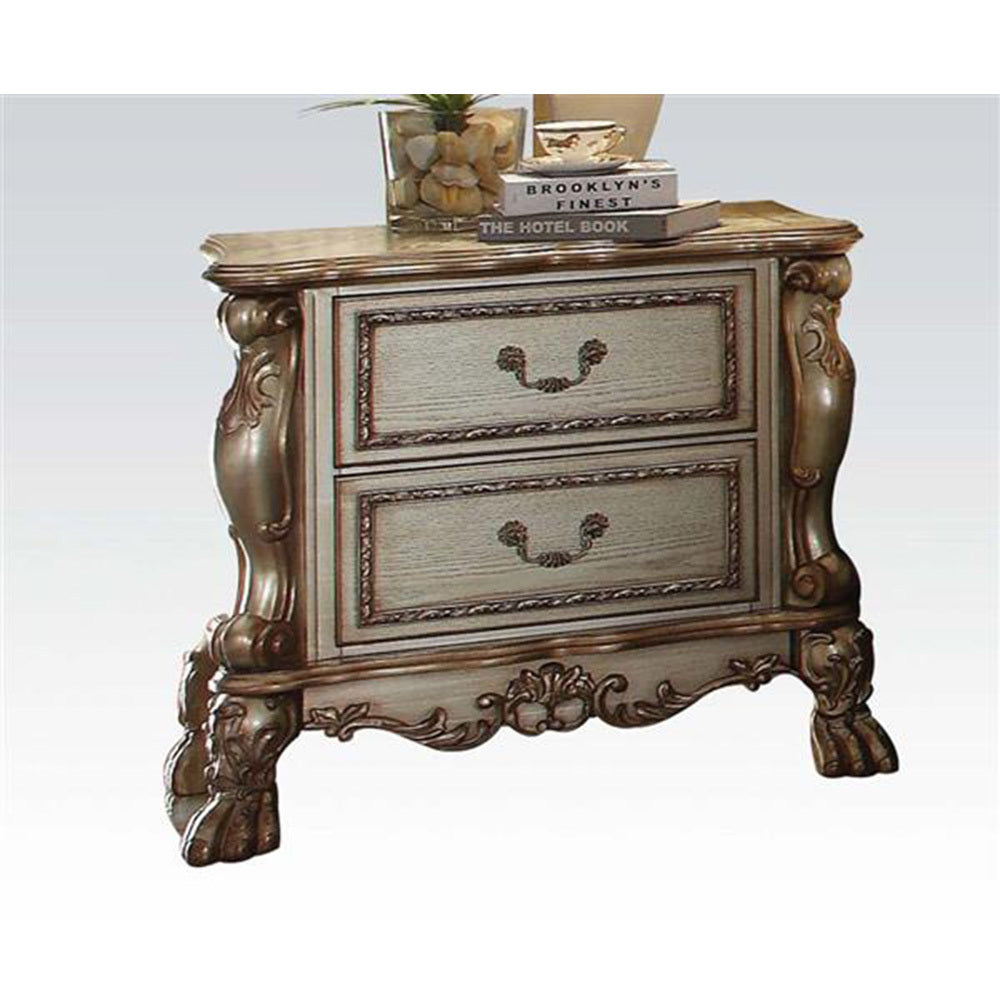 Dresden Nightstand in Gold Patina & Bone 23163