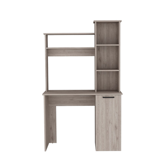 Dumas Office Desk with Light Gray Hutch