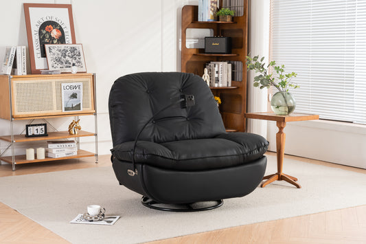 Luxurious Multi-Function Bluetooth Power Recliner Swivel Glider - Black PU