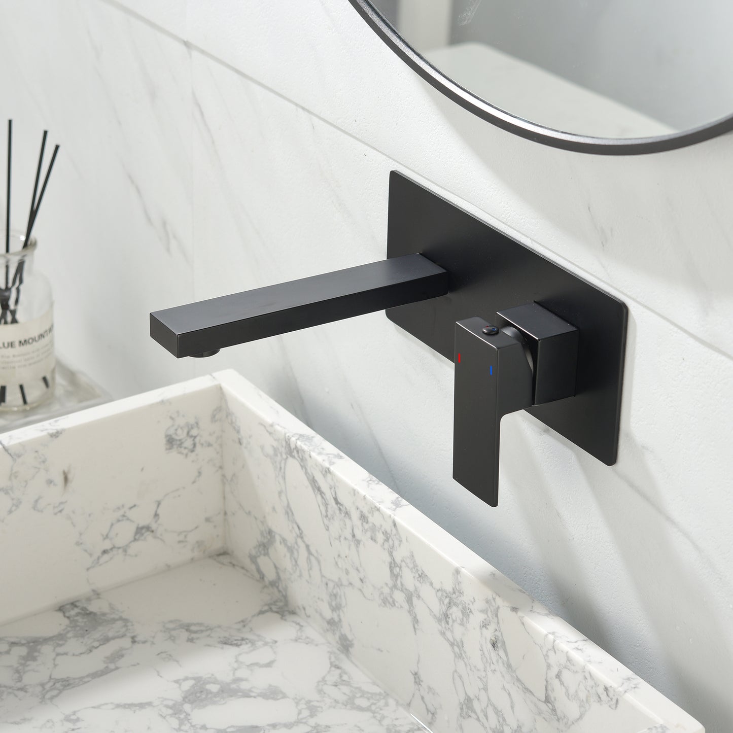 Elegance Enhanced: Stylish Matte Black Wall Mounted Bathroom Faucet