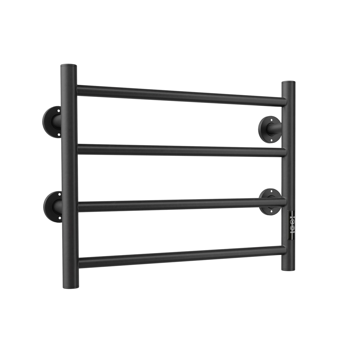 Wall-Mounted Electric Black Heated Towel Warmer with Stainless Steel (4 Bars)