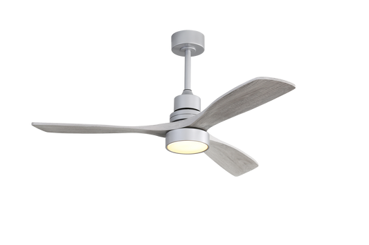 52 Inch Silver Wood Blade Ceiling Fan with Remote Control