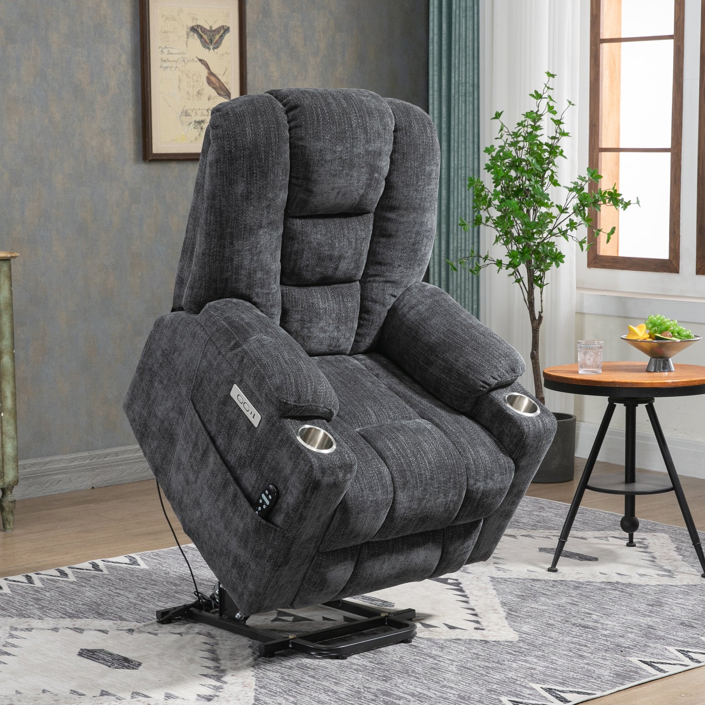 Comfortable Power Lift Recliner Chair with Massage, Heat, and USB Ports