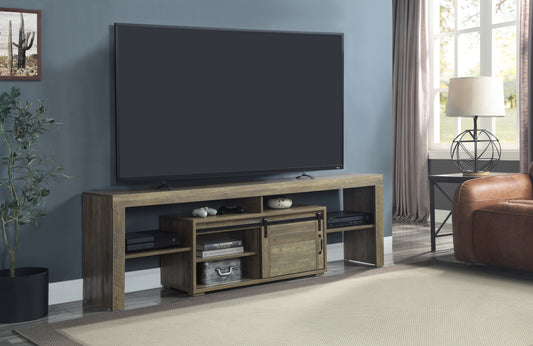 Wasim Rustic Oak TV Stand with Sliding Barn Doors