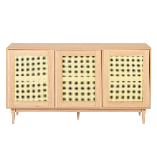 59 Rattan TV Stand with Ample Storage and Retro Charm